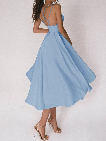 🍀summer sale🍀Elegant strappy V-neck dress-serendiple.com